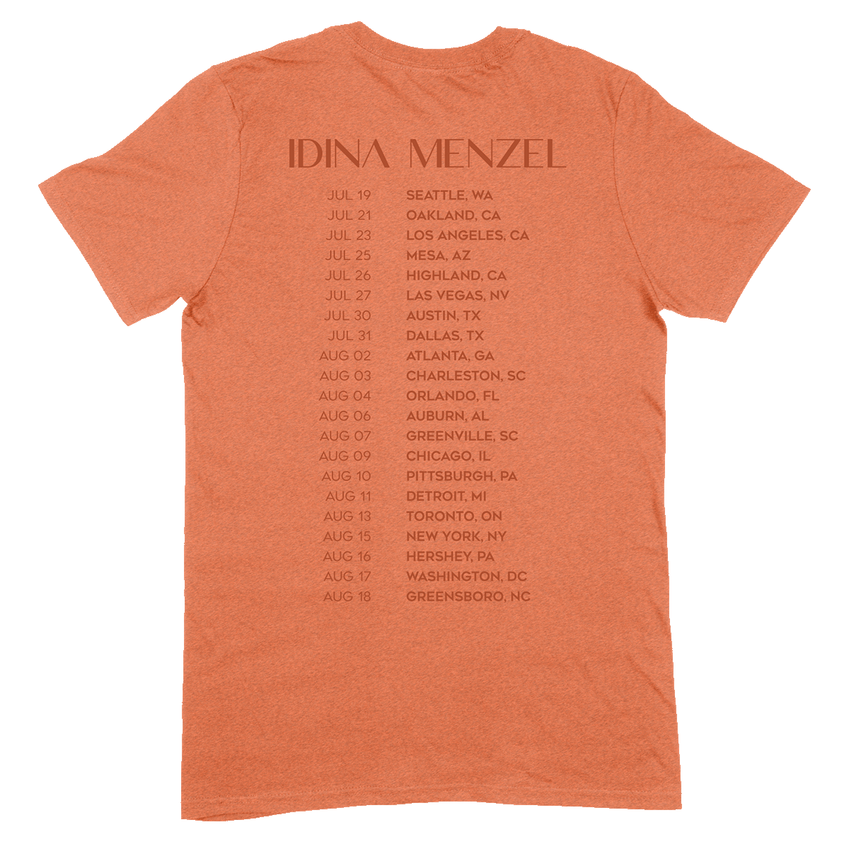 Take Me or Leave Me Tour Tee Heather Orange