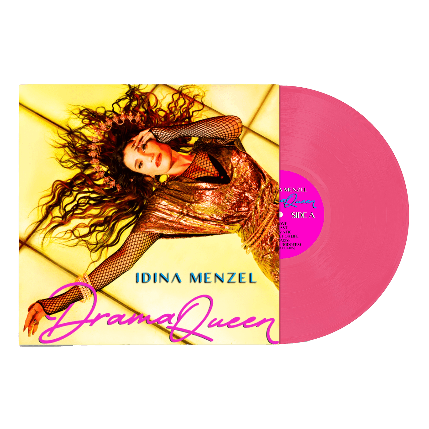 Drama Queen Exclusive Hot Pink Autographed Vinyl LP – Idina Menzel